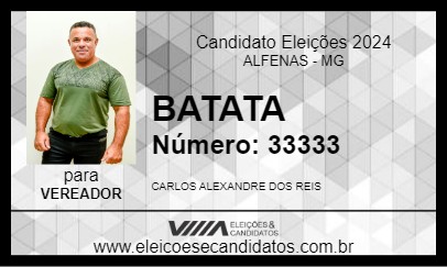 Candidato BATATA 2024 - ALFENAS - Eleições