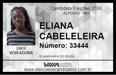 Candidato ELIANA CABELEIREIRA 2024 - ALFENAS - Eleições