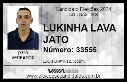 Candidato LUKINHA LAVA JATO 2024 - ALFENAS - Eleições