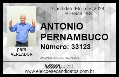 Candidato ANTONIO PERNAMBUCO 2024 - ALFENAS - Eleições