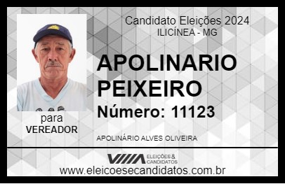 Candidato APOLINARIO PEIXEIRO 2024 - ILICÍNEA - Eleições