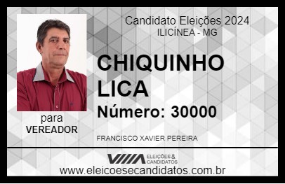 Candidato CHIQUINHO LICA 2024 - ILICÍNEA - Eleições