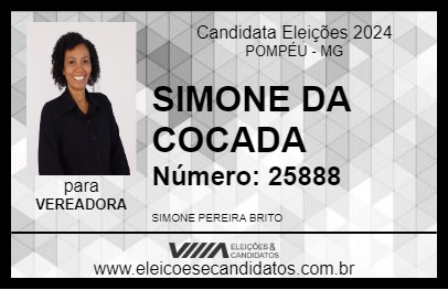 Candidato SIMONE DA COCADA 2024 - POMPÉU - Eleições