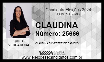 Candidato CLAUDINA 2024 - POMPÉU - Eleições