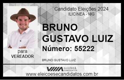 Candidato BRUNO GUSTAVO LUIZ 2024 - ILICÍNEA - Eleições