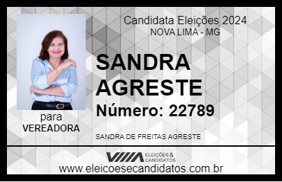 Candidato SANDRA AGRESTE 2024 - NOVA LIMA - Eleições