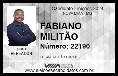 Candidato SARGENTO MILITÃO 2024 - NOVA LIMA - Eleições