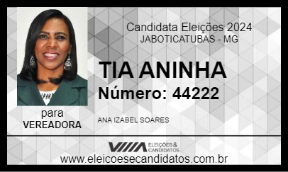 Candidato TIA ANINHA 2024 - JABOTICATUBAS - Eleições