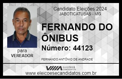 Candidato FERNANDO DO ÔNIBUS 2024 - JABOTICATUBAS - Eleições