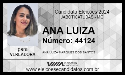 Candidato ANA LUIZA 2024 - JABOTICATUBAS - Eleições