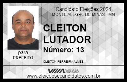 Candidato CLEITON LUTADOR 2024 - MONTE ALEGRE DE MINAS - Eleições