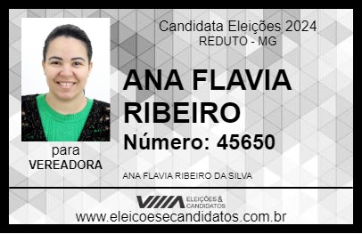 Candidato ANA FLAVIA RIBEIRO 2024 - REDUTO - Eleições