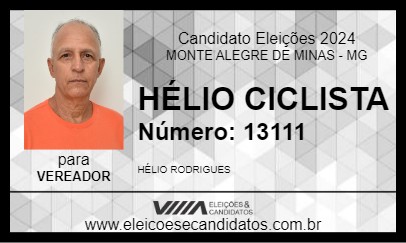 Candidato HÉLIO CICLISTA 2024 - MONTE ALEGRE DE MINAS - Eleições