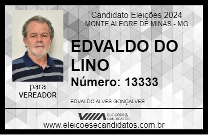 Candidato EDVALDO DO LINO 2024 - MONTE ALEGRE DE MINAS - Eleições