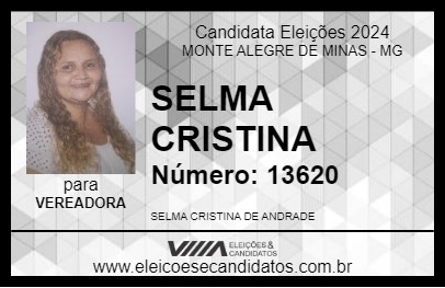 Candidato SELMA CRISTINA 2024 - MONTE ALEGRE DE MINAS - Eleições