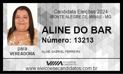 Candidato ALINE DO BAR 2024 - MONTE ALEGRE DE MINAS - Eleições