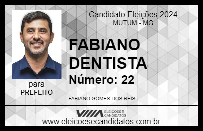 Candidato FABIANO DENTISTA 2024 - MUTUM - Eleições