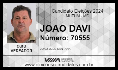 Candidato JOAO DAVI 2024 - MUTUM - Eleições