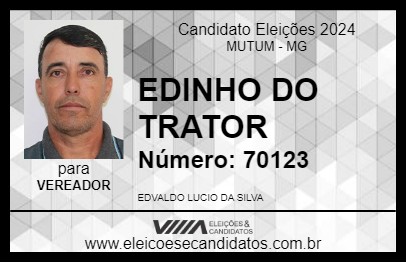 Candidato EDINHO DO TRATOR 2024 - MUTUM - Eleições