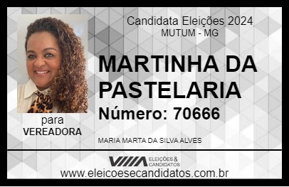 Candidato MARTINHA DA PASTELARIA 2024 - MUTUM - Eleições