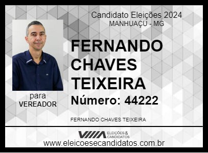 Candidato FERNANDO CHAVES 2024 - MANHUAÇU - Eleições