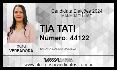 Candidato TIA TATI 2024 - MANHUAÇU - Eleições