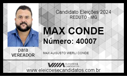 Candidato MAX CONDE 2024 - REDUTO - Eleições