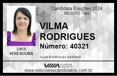 Candidato VILMA RODRIGUES 2024 - REDUTO - Eleições