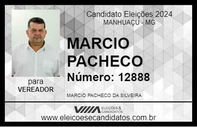 Candidato MARCIO PACHECO 2024 - MANHUAÇU - Eleições