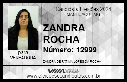 Candidato ZANDRA ROCHA 2024 - MANHUAÇU - Eleições