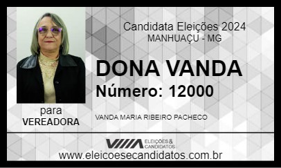 Candidato DONA VANDA 2024 - MANHUAÇU - Eleições