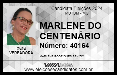 Candidato MARLENE DO CENTENÁRIO 2024 - MUTUM - Eleições