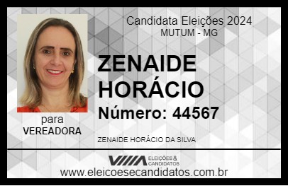 Candidato ZENAIDE HORÁCIO 2024 - MUTUM - Eleições