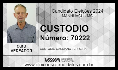 Candidato CUSTODIO 2024 - MANHUAÇU - Eleições