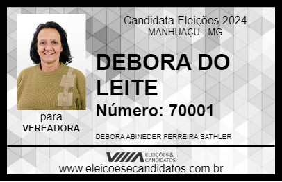 Candidato DEBORA DO LEITE 2024 - MANHUAÇU - Eleições