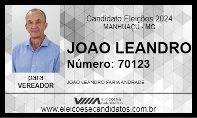 Candidato JOAO LEANDRO 2024 - MANHUAÇU - Eleições