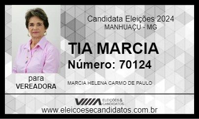 Candidato TIA MARCIA 2024 - MANHUAÇU - Eleições