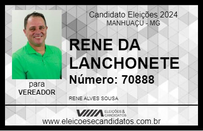 Candidato RENE DA LANCHONETE 2024 - MANHUAÇU - Eleições