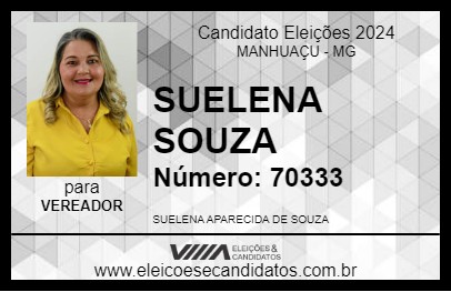 Candidato SUELENA SOUZA 2024 - MANHUAÇU - Eleições