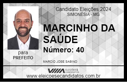 Candidato MARCINHO DA SAÚDE 2024 - SIMONÉSIA - Eleições