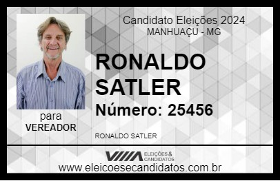 Candidato RONALDO SATLER 2024 - MANHUAÇU - Eleições