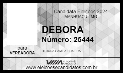 Candidato DEBORA 2024 - MANHUAÇU - Eleições