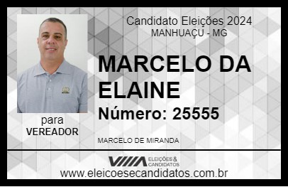 Candidato MARCELO DA ELAINE 2024 - MANHUAÇU - Eleições