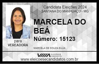 Candidato MARCELA DO BEÁ 2024 - SANTANA DO MANHUAÇU - Eleições