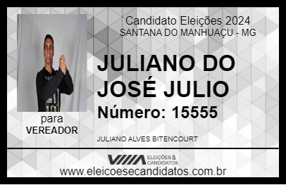 Candidato JULIANO DO JOSÉ JULIO 2024 - SANTANA DO MANHUAÇU - Eleições