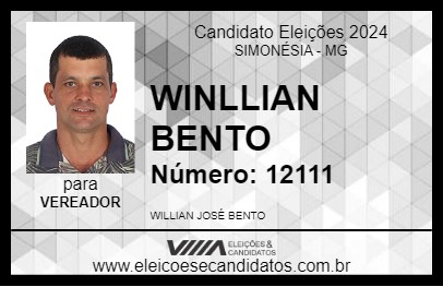 Candidato WILLIAN BENTO 2024 - SIMONÉSIA - Eleições