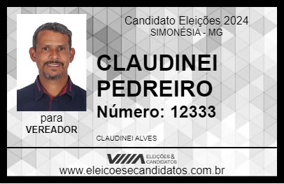 Candidato CLAUDINEI PEDREIRO 2024 - SIMONÉSIA - Eleições