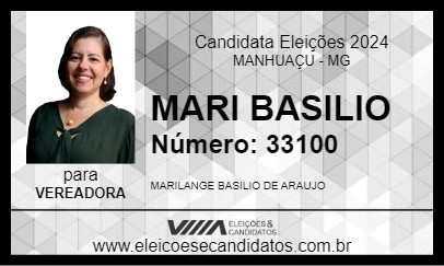 Candidato MARI BASILIO 2024 - MANHUAÇU - Eleições