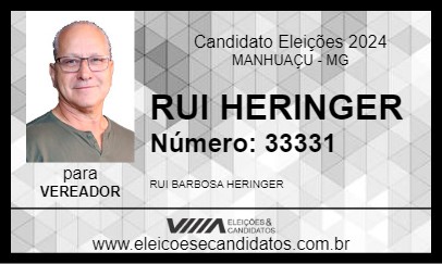 Candidato RUI HERINGER 2024 - MANHUAÇU - Eleições