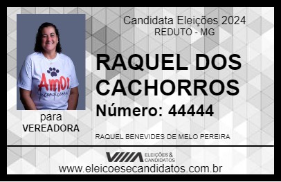 Candidato RAQUEL DOS CACHORROS 2024 - REDUTO - Eleições